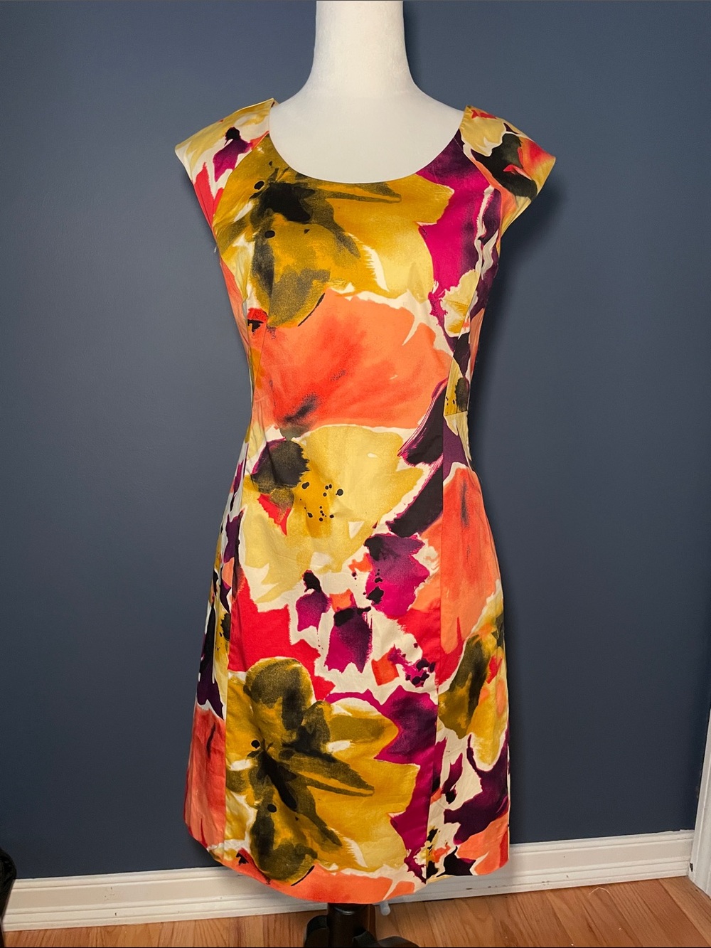 Kohl's Bright Floral Watercolor Sheath Dress - Pink, Orange, Yellow, Green